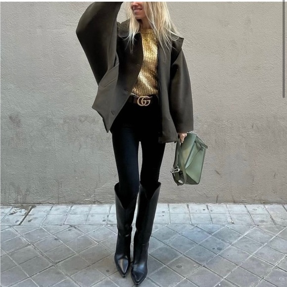 Zara Wool Blend Short Coat - Picture 4 of 16